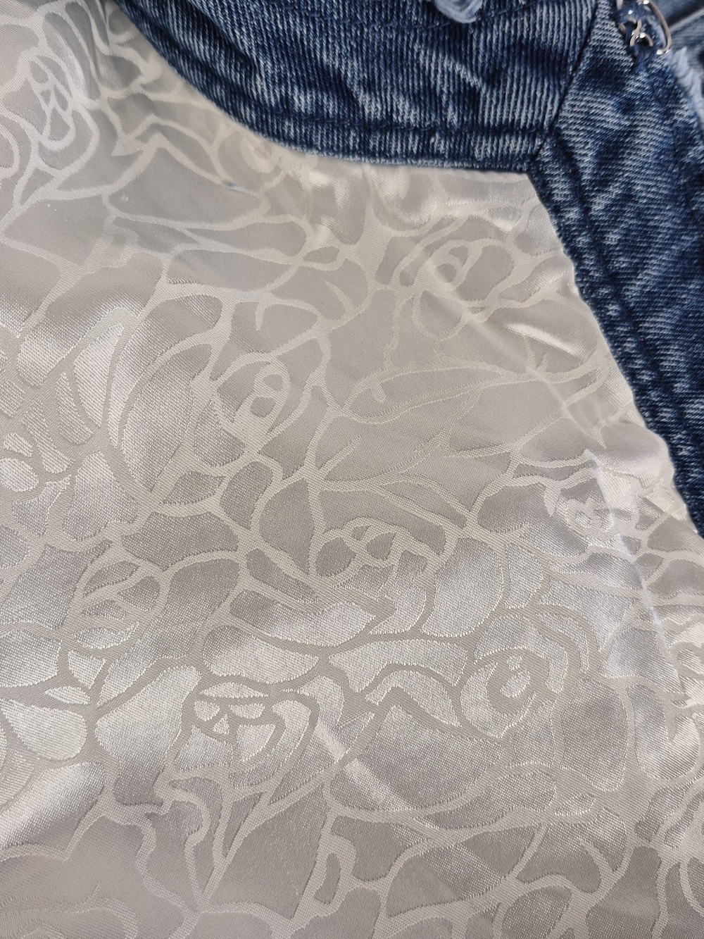 Nanette Lepore Tweed & Frayed Denim Jacket w/ Metallic Thread Sequins - Size XL - Picture 12 of 16